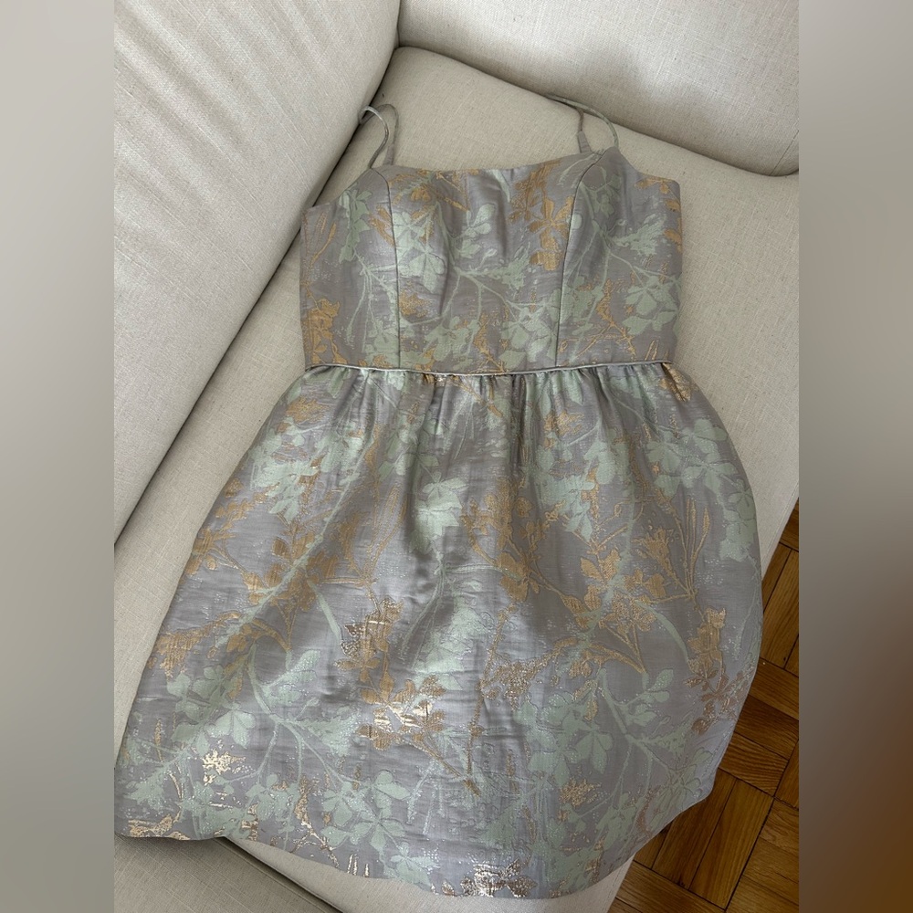 Gianni Bini Metallic Floral Mini Dress